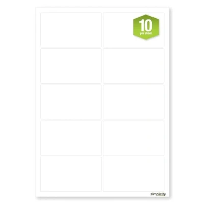 Image of A4 Self Adhesive Address Labels 10 Per Sheet, 100 Sheets, 99.1 x 57mm 1000