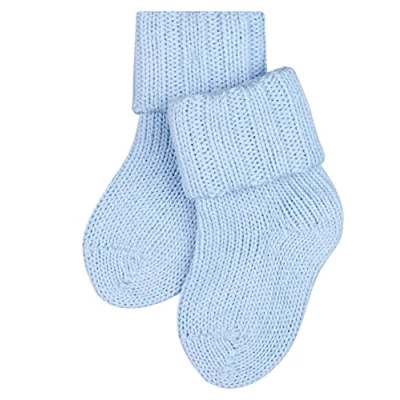 Image of FALKE Unisex Baby Flausch B SO Wool Cotton Plain 1 Pair Socks, Blue (Crystal 6290), 6 12 months