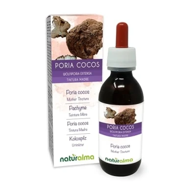 Image of Poria cocos (Wolfiporia extensa or cocos) Fungus Mushroom Alcohol Free Mother Tincture Naturalma Liquid Extract Drops 120 ml Food Supplement Vegan