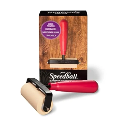 Image of Speedball 3&quot; Soft Rubber Brayer, Block Printing, Printmaking Tools, Brush Roller, Scrapbooking Art Craft Supplies, Decoupage