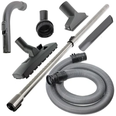 Image of SPARES2GO 1.7m Hose Pipe, Curved Wand Handle, Telescopic Extension Rod &amp; Tool Kit Compatible with Miele C1 S2000 S2 Series Vacuum Cleaner