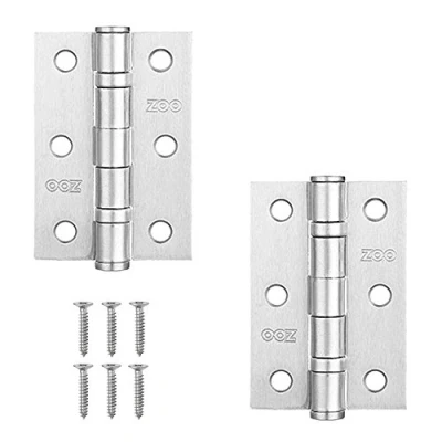Image of Door Hinge 3&quot; 75mm Ball Bearing Hinges Satin Chrome Suit Internal Doors Pair