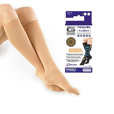 Image of Neo G Travel and Flight Compression Socks Large Beige