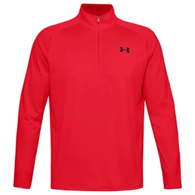 Image of Under Armour TECH 1/2 ZIP Long sleeved top, Men&#039;s, Size: 3XL, Dark red