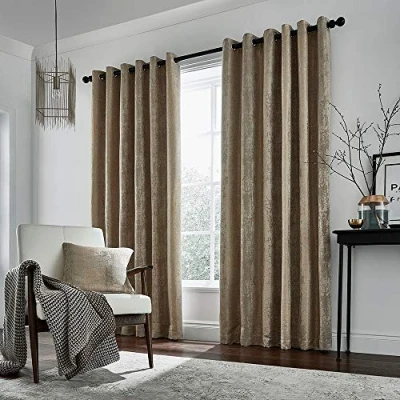 Image of HELENA SPRINGFIELD ROMA LINED CURTAINS 66X90 (168X229CM) TRUFFLE
