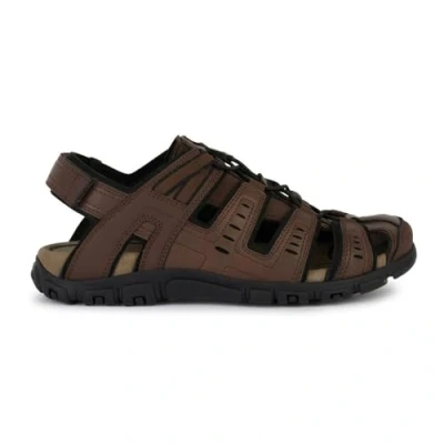 Image of Geox Men&#039;s Uomo Strada C Sandal Sports, Dark Brown, 8 UK