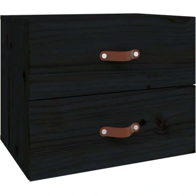 Image of vidaXL Wall mounted Bedside Cabinet Black 50x36x40 cm