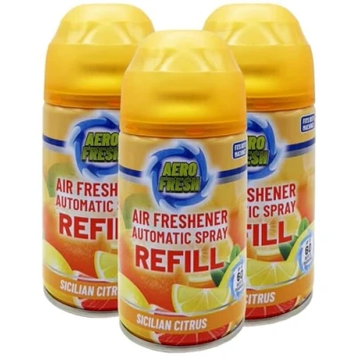 Image of 3 X FRESH AUTOMATIC SPRAY REFILLS 250ML AIR FRESHNER ODOURS CHOSE YOUR OWN (Sicilian Citrus)