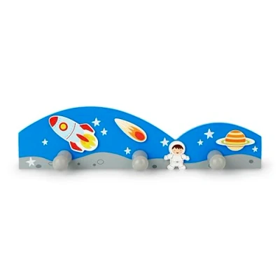Image of Mousehouse Gifts Children&#039;s Triple Coat Hook Wall for Nursery or Bedroom Decoration (Blue)
