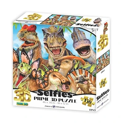 Image of PRIME 3D Howard Robinson Dinosaur Selfie Lenticular Jigsaw Puzzle 46cm x 31cm 150 pcs Games &amp; Puzzles Ages 5+
