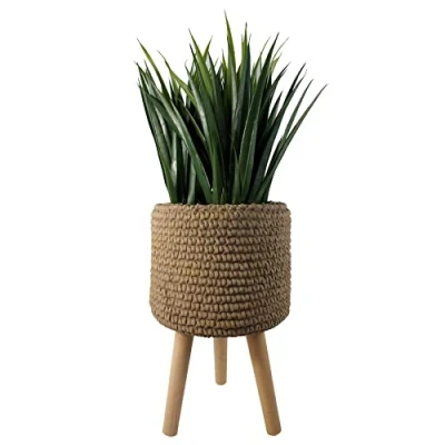 Image of Leaf Extra Large Cachepot Planters, 53cm Woven Fibreglass Composite