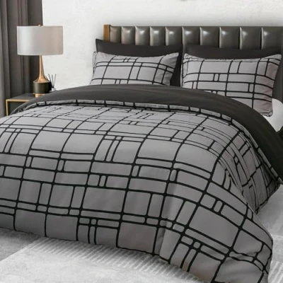 Image of Pamposh Double Duvet Set Premium Brushed Microfiber Cover Ultrasoft Hypoallergenic Non Iron Luxury Bedding With Zipper Closure