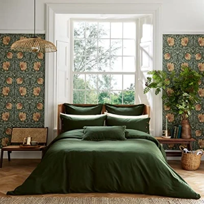 Image of LINEN COTTON BED DUVET COVER GREEN