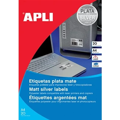 Image of agipa 10071 Nameplate Labels 210 x 297 mm Silver