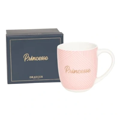 Image of DRAEGER Paris Pink Ceramic Mug Princesse Gift Idea for Colleague, Girlfriend, Friendship, Friendship Original with Box