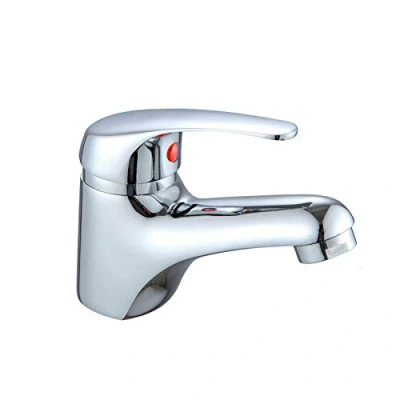 Image of Modern Bathroom Taps Chrome Basin Sink Monobloc Mixer Tap Bath Single Lever Cloakroom Mini with Pop Up Waste &amp; Hose