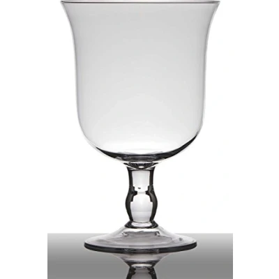 Image of INNA Glas Flower vase of glass NOELLE on pedestal, conical/round, clear, 11&quot;/29cm, Ø 8/19.5cm Table vase/Pedestal