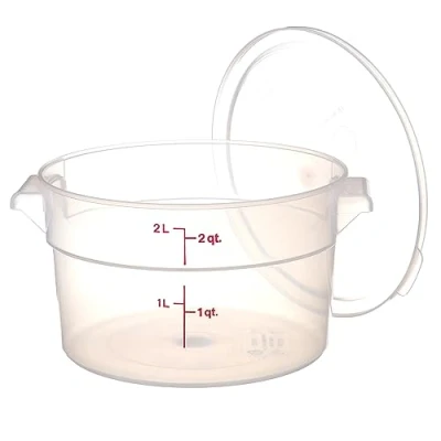 Image of Cambro 2 Quart Round Food Storage Container with Lid, Set of