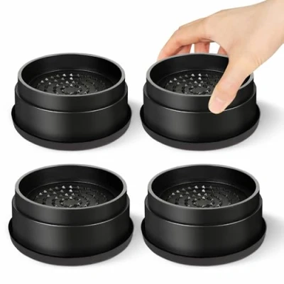 Image of MixDora Bed Risers 1 Inch Round Stackable Furniture Anti Slip Chair Raisers for Sofas Couches Table Set of 4 Pack Black (1 Pack)