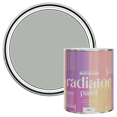 Image of Rust Oleum Grey Heat Resistant Radiator Paint in Matt Finish Library 750ml (SHDRCT1159)