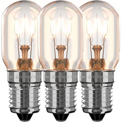 Image of 15W E14 Fridge Light Bulb 20C Tolerant Glass 230V Pygmy SES (Pack of 3) Incandescent Bulbs 2700K Warm White Suitable for Fridges or Freezers Small Edison Screw Base