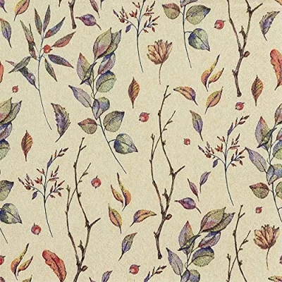 Image of 20 Napkins Eco Line Sustainable Made from 100% Recycled Paper Coloured Leaves Flowers Summer Autumn Table Decoration 33 x cm