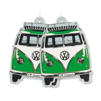 Image of BRISA VW Collection Volkswagen Air Freshener, Room Deodorizer for Cars T1 Bus Campervan Motif (Green Apple/Green/Set of 2)