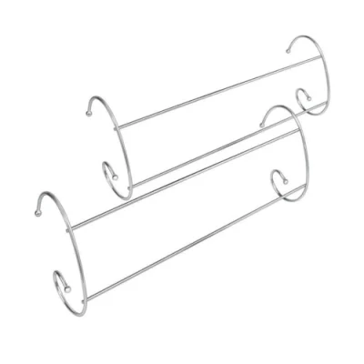 Image of 2 X Chrome Radiator Towel Rail Rack Stand Indoor Clothes Airer Dryer Twin Rails Metal Wire
