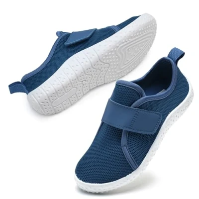 Image of Water Shoes Kids Beach Boys Swim Mesh Aqua Hook Loop Pool Sea Shoes(Navy Blue 26EU)