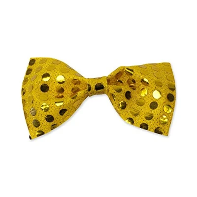 Image of Bristol Novelty Bow Tie Sequin Gold, Polyester, One Size