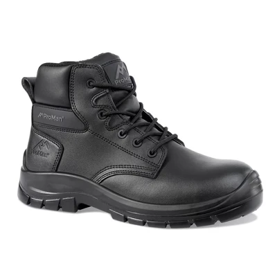 Image of Rock Fall Georgia Black Steel Toe Cap Boot, Fully Waterproof Safety Boots, SRC Slip Rated Work, Shock Absorbing Midsole and Oil Resistant UK 12