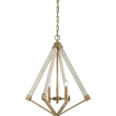 Image of View Point Chandelier 3 Light Brass Finish, E14