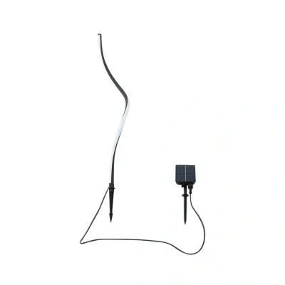 Image of Lindby LED solar light Sabriel, curved, black, aluminium, 3000K