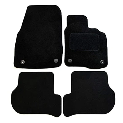 Image of Sakura DD2081 Tailored Car Mats, Black with Carpet Heelpad Trim