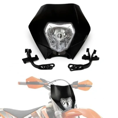 Image of AnXin Dirt Bike Headlight Motorcycle Headlamp Front Universal For EXC250 SX250 SXF250 EXC450 SX350 SXF450 EXC525 Etc Most Pit Enduro Supermoto Black