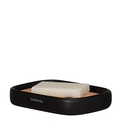 Image of Sealskin Mind Soap dish freestanding, Black, 130 x 25 90 mm