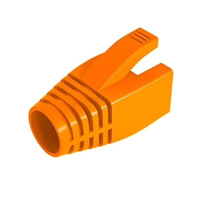 Image of VIVOCH 50 Pcs Cat6 Cat6A Cat7 Strain Relief Boot, RJ45 Plug Connector Cover Modular Network Cap Cable Boots, Orange