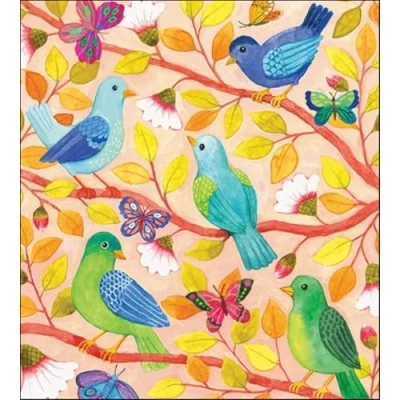 Image of Woodmansterne Birthday/Blank Card for Women General Female Birds and Butterflies Eco Friendly Recyclable