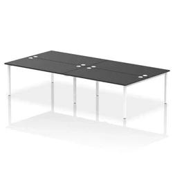 Image of Impulse Bench B2B 4 Person 1600 White Frame Office Desk Black