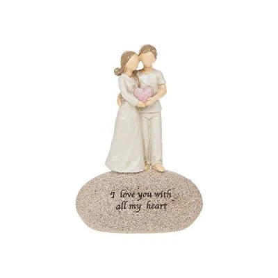 Image of Angels I love you with all my heart Sentimental Pebble Gift