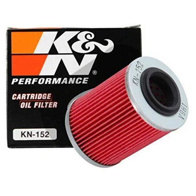 Image of K&amp;N Powersports Oil Filter Cartridge 56x75mm compatible with Can Am, Aprilia, Bombardier (KN 152) , Black