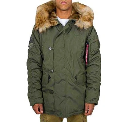 Image of Alpha Industries Men&#039;s Explorer Winter Jacket, Dark Green, X Large