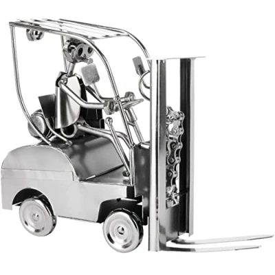 Image of BRUBAKER Screw Figure Forklift Driver Iron Metal Man Handmade Gift for Warehouseman Warehouse Logistician