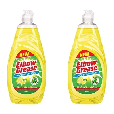 Image of Elbow Grease Lemon Fresh Washing Up Liquid 740ml (2 Bottles)