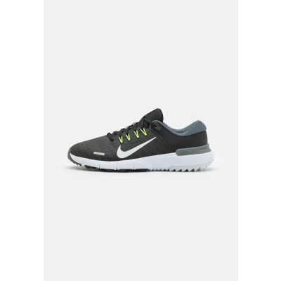 Image of Nike Golf FREE shoes, Men&#039;s, Size: 6/6.5, Black/white/iron grey/volt Textile/synthetics