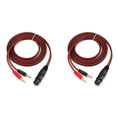 Image of Fegtrty 2X XLR to Banana Speaker Cable,XLR 3 Pin Female Dual Plugs Audio Cable, Gold Plated 4mm Plug XLR3 Pro HiFi