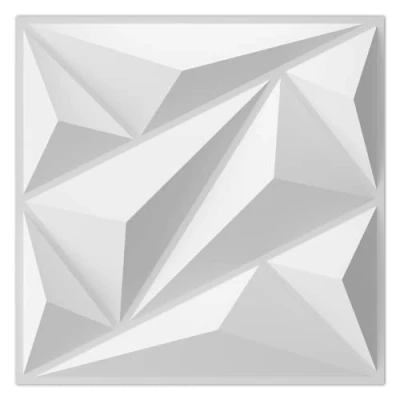 Image of Art3dwallpanels PVC 3D Wall Panel Diamond for Interior Decor in White, Textured Panels, Pack of 33 Tiles