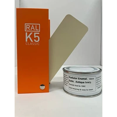 Image of 1 x 150ml Antique Ivory Heat Resistant Satin Radiator Paint (Cream)