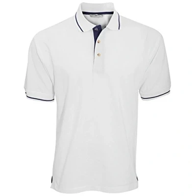 Image of Kustom Kit Mens St. Mellion Short Sleeve Polo Shirt (2XL) (White/Navy)