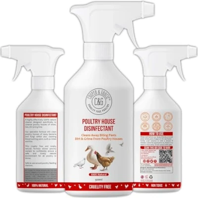 Image of Poultry House Disinfectant 500ML by Cooper and Gracie Cleans Away Biting Pests &amp; Grime from Houses Better Than Ground Sanitising Powder for Chicken Mite